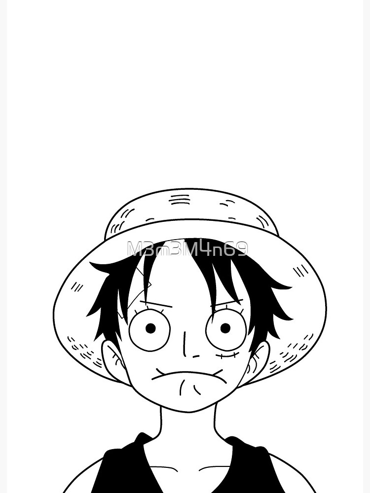 Luffy One Piece Confused And Unamused Face Art Board Print By M3m3m4n69 Redbubble