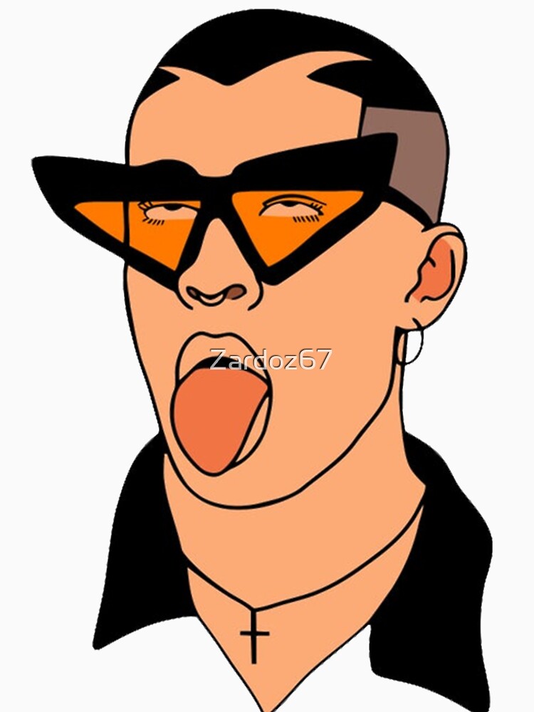 Download "Bad Bunny Fan Art , Bad Bunny face with tounge rapper ...