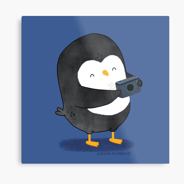 Photographer Penguin Metal Print