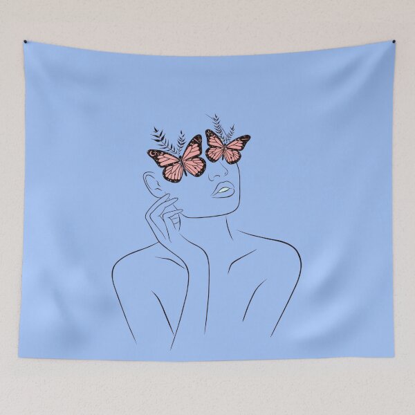 Item preview, Line drawing tapestry designed and sold by meghan butler.