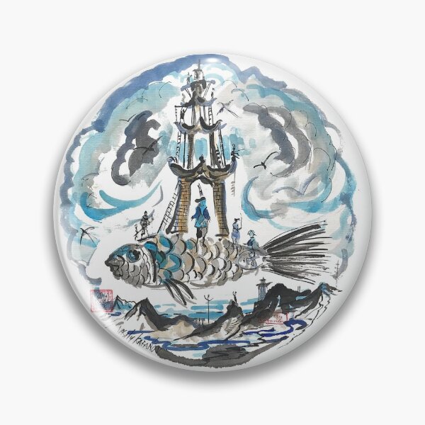 Item preview, Round watercolor with a Fishtower designed and sold by fishtower.