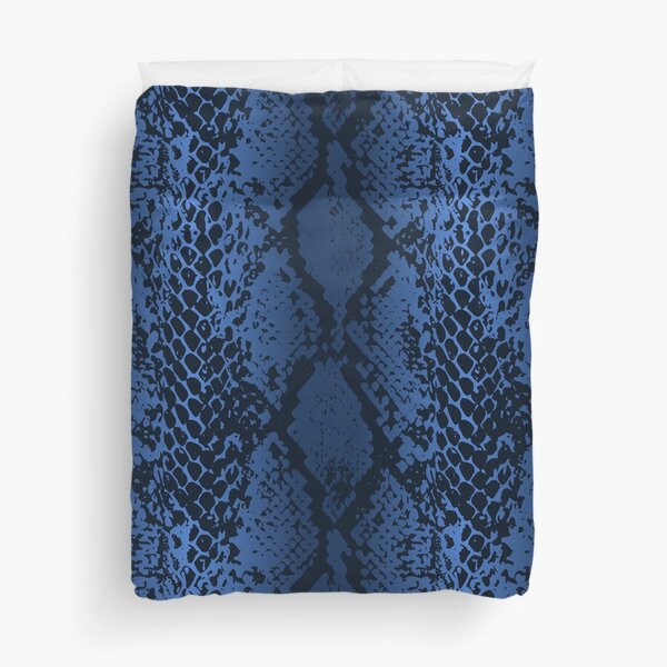 Snake Print Blue Gradient Duvet Cover