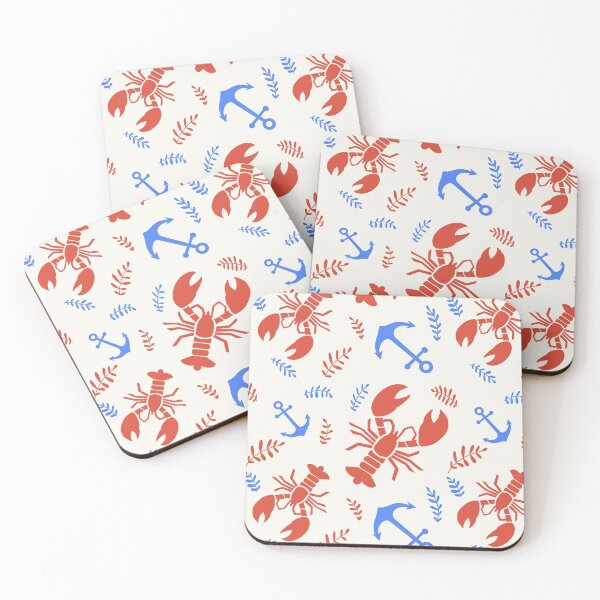 Item preview, Lobster Nautical Red White and Blue Pattern designed and sold by HashtagShirts.