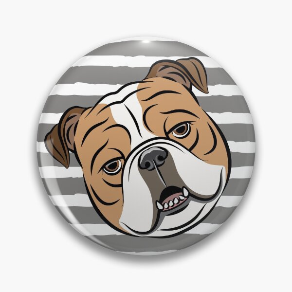 Artikelvorschau, Englische Bulldogge werfen - graue Streifen entworfen und verkauft von littlearrow.
