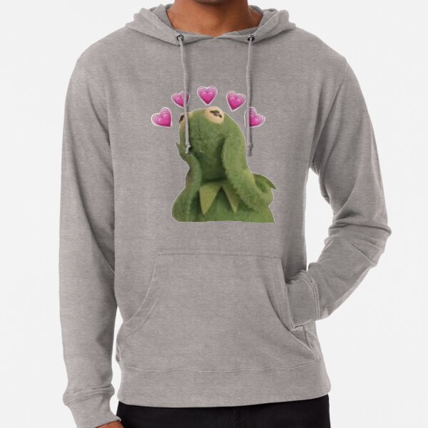 Kermit The Frog Heart Meme Lightweight Hoodie By Ceciliacg Redbubble