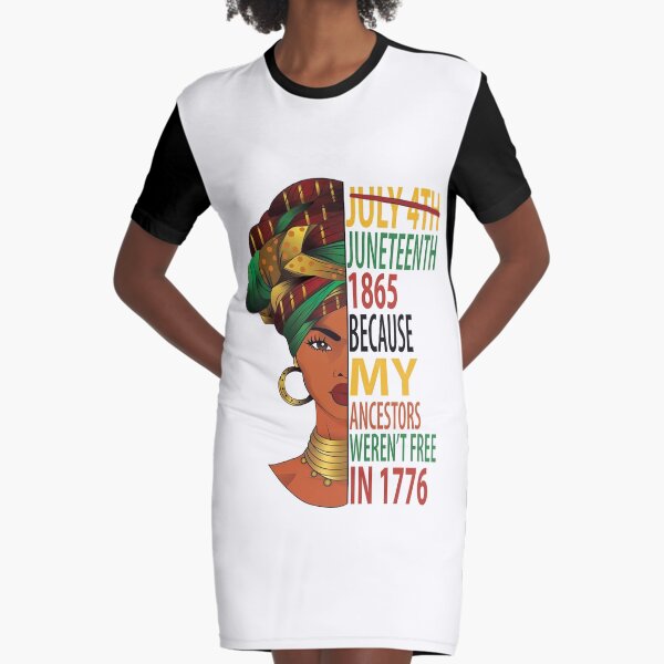 Melanin Made All Over Print T-Shirt Dress