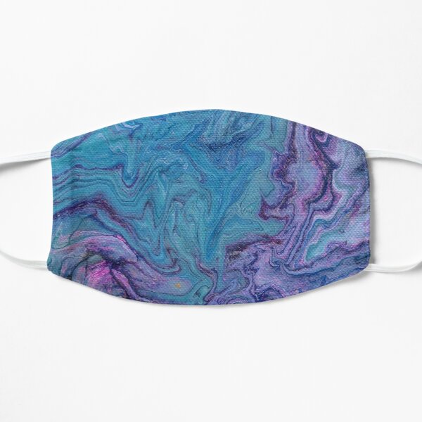 Blue N Purple Swirls Flat Mask