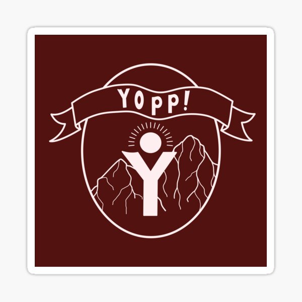 Maroon Yopp Logo Sticker