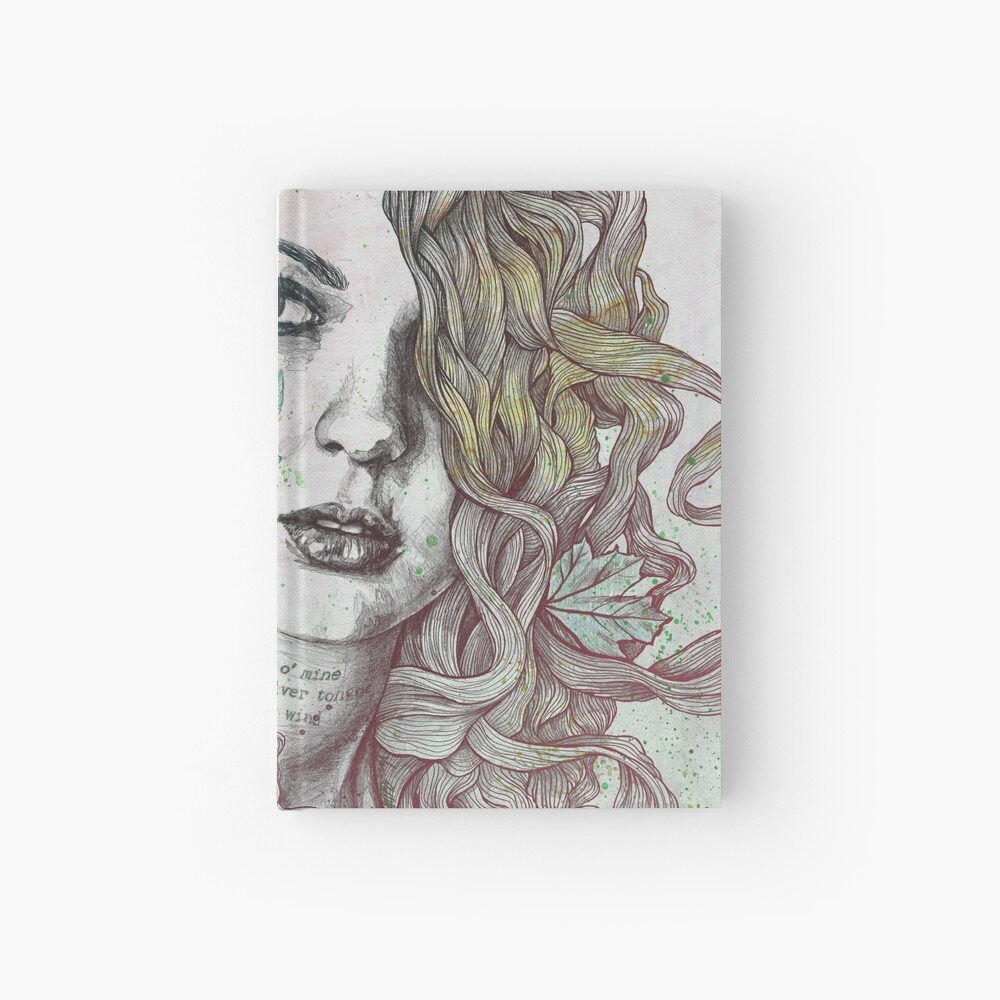 Wake Summer Maple Leaves Tattoo Woman Portrait Hardcover Journal By Kiss My Art Redbubble
