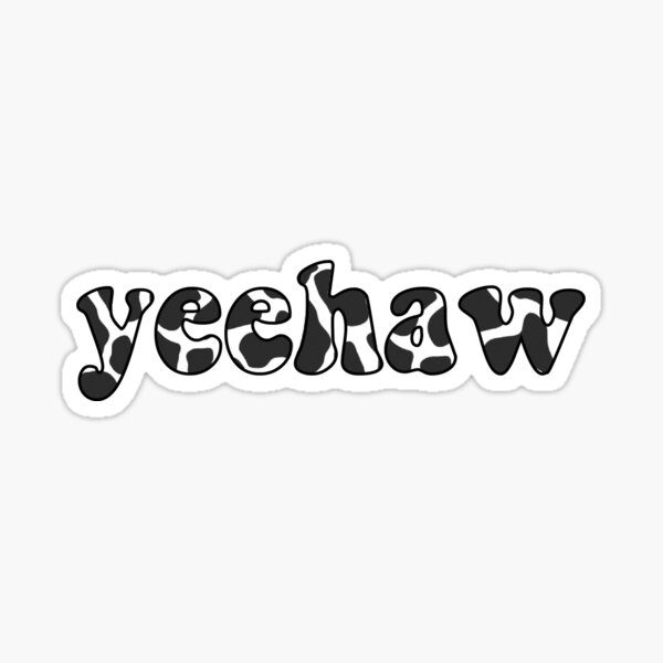 Yeehaw Cow Print Transparent Sticker Sticker for Sale by megsstickers