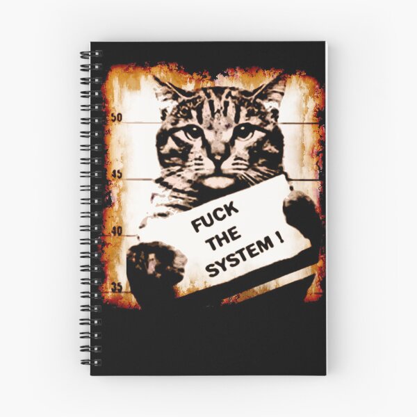 Item preview, Funny Fuck The System Cat activist gift Black t shirt designed and sold by Johannesart.