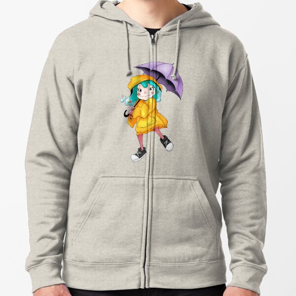 Lu with umbrella Zipped Hoodie