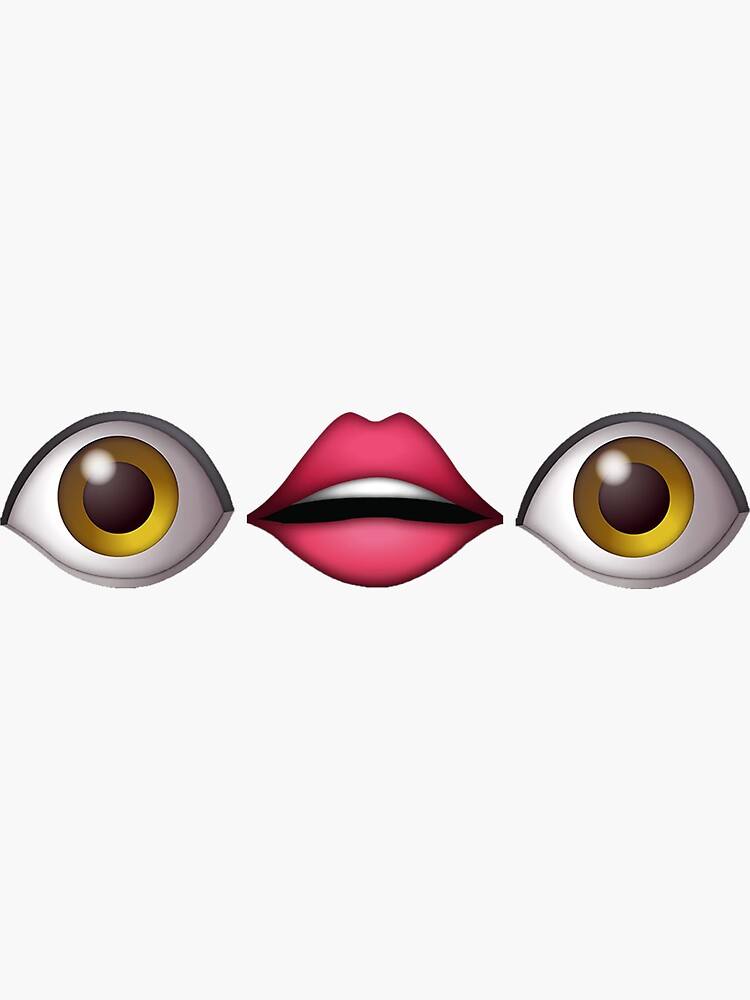 "TikTok Eye Lips Eye Emoji Meme" Sticker by jessawestheimer Redbubble