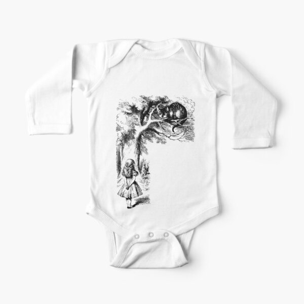 Alice in Wonderland | Cheshire Cat | Vintage Alice | Long Sleeve Baby One-Piece