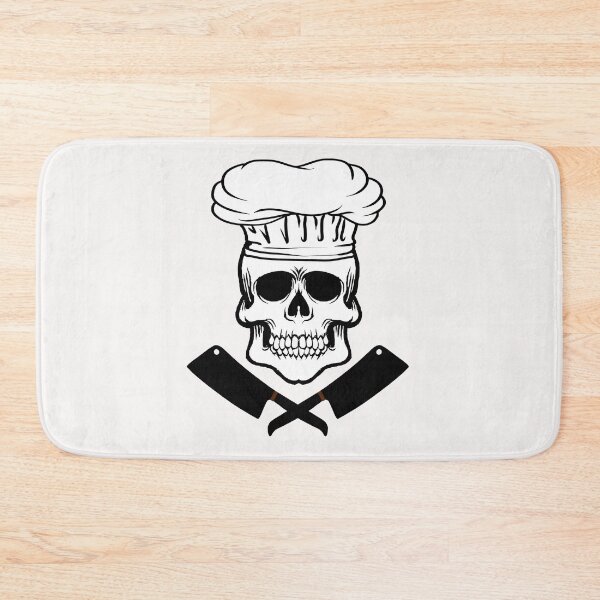 Item preview, Chef Skull Meat Cleaver Butcher Knives Crossbones designed and sold by pcreations.