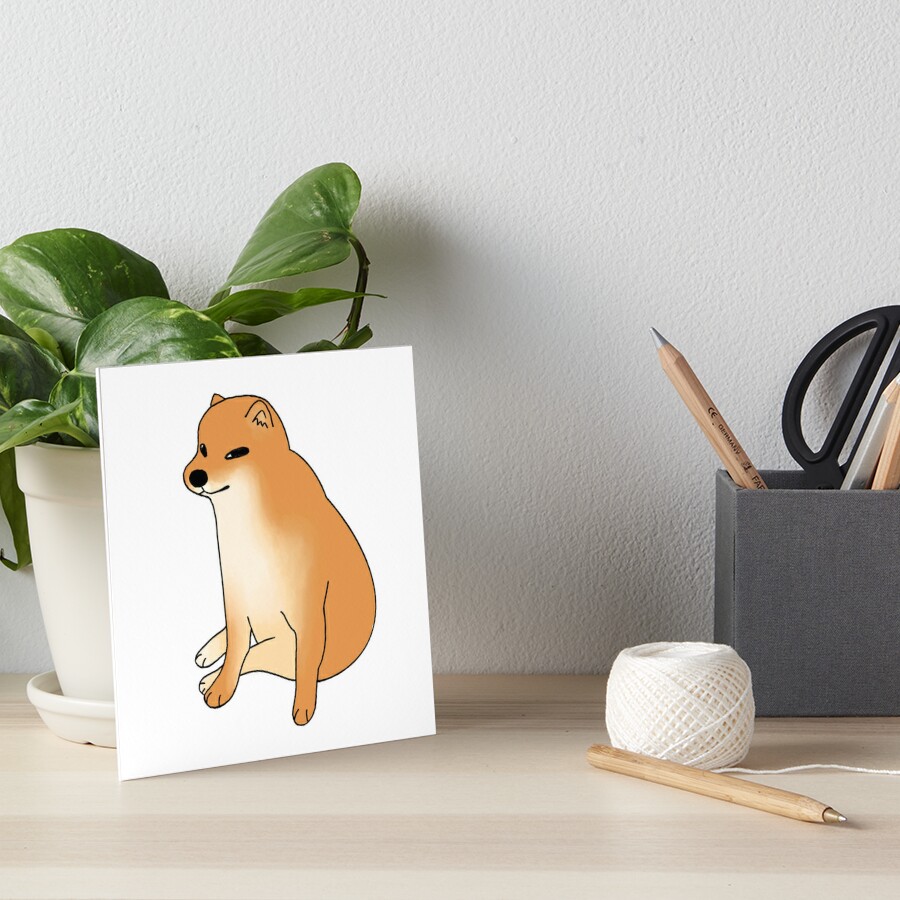 "Cheems Dog Drawing" Art Board Print for Sale by itspeepoh Redbubble