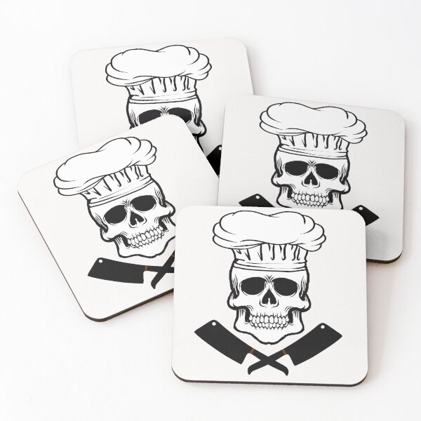 Item preview, Chef Skull Meat Cleaver Butcher Knives Crossbones designed and sold by pcreations.