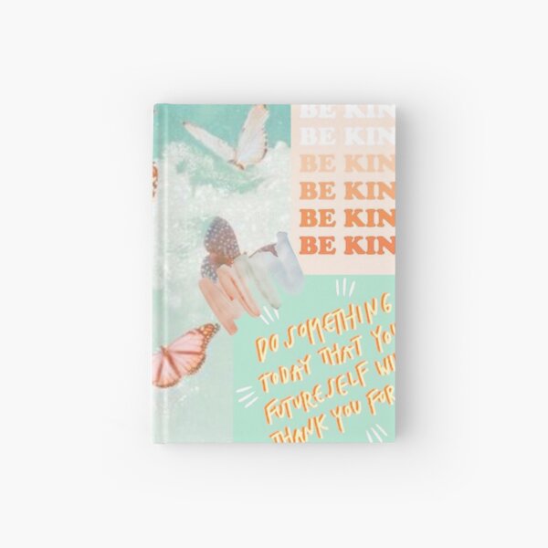 Aesthetic Orange and Teal Print Hardcover Journal