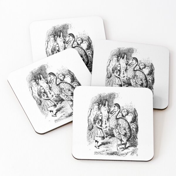 Alice in Wonderland | Dodo Presenting Thimble to Alice | Vintage Alice | Coasters (Set of 4)