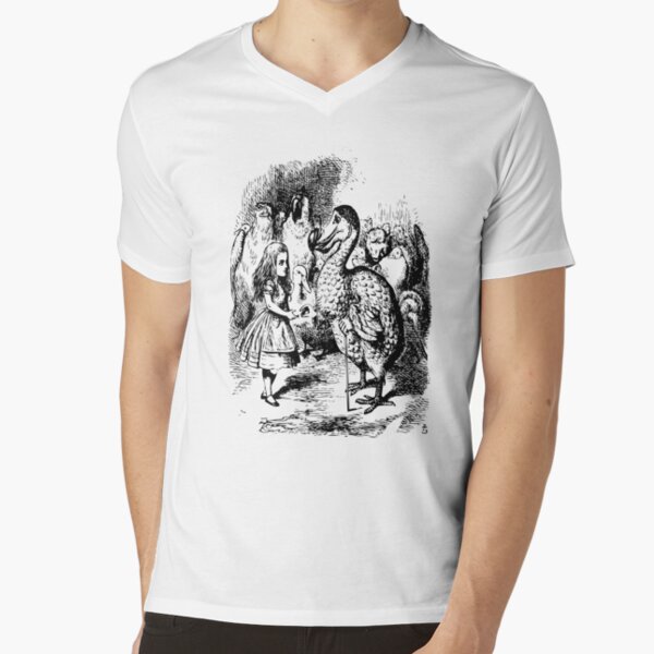 Alice in Wonderland | Dodo Presenting Thimble to Alice | Vintage Alice | V-Neck T-Shirt