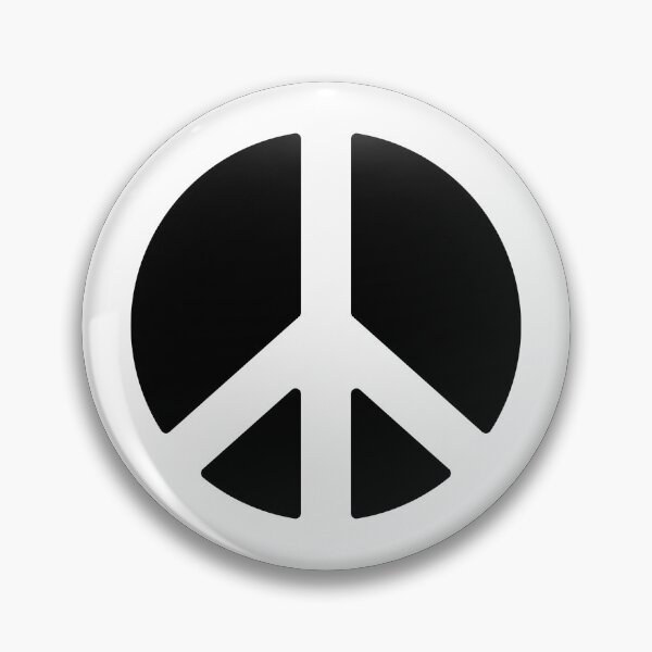 Big White Peace Symbol Pin