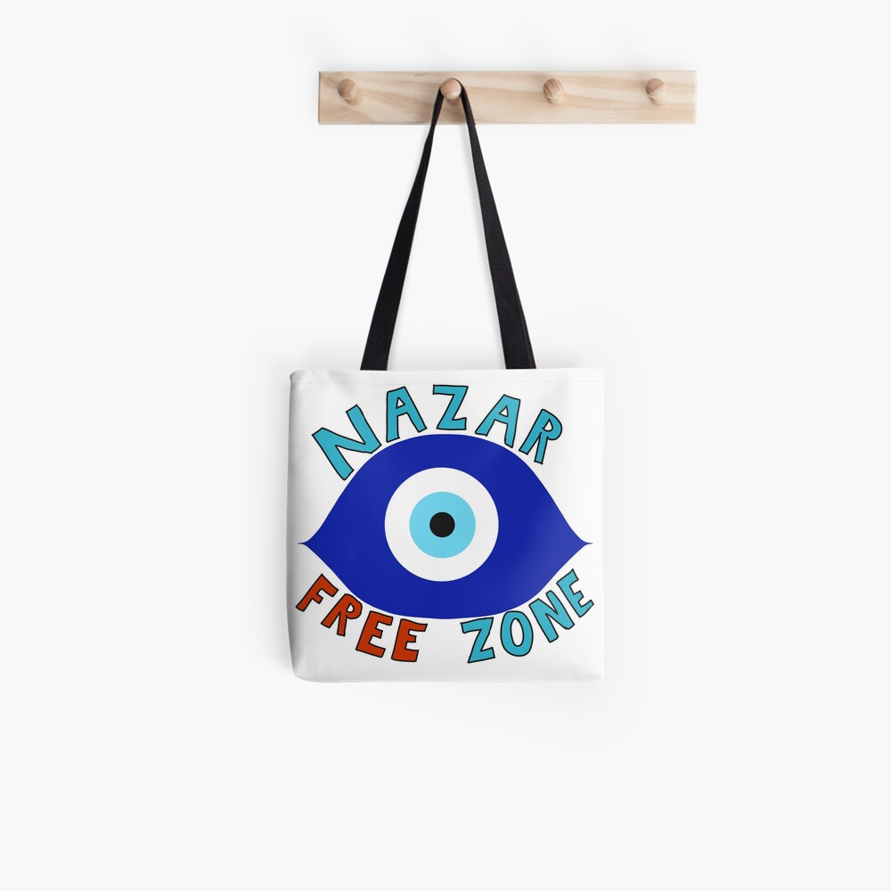 Nazar na lage - White Tote Bag - Frankly Wearing