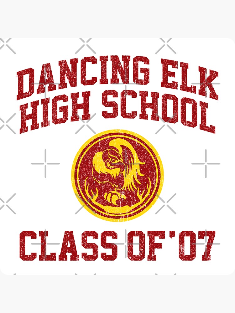 "Dancing Elk Class of 07 (Variant)" Sticker by huckblade Redbubble