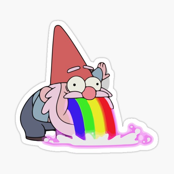 Gravity falls vomiting rainbow gnome gnomes Shmebulock Sticker