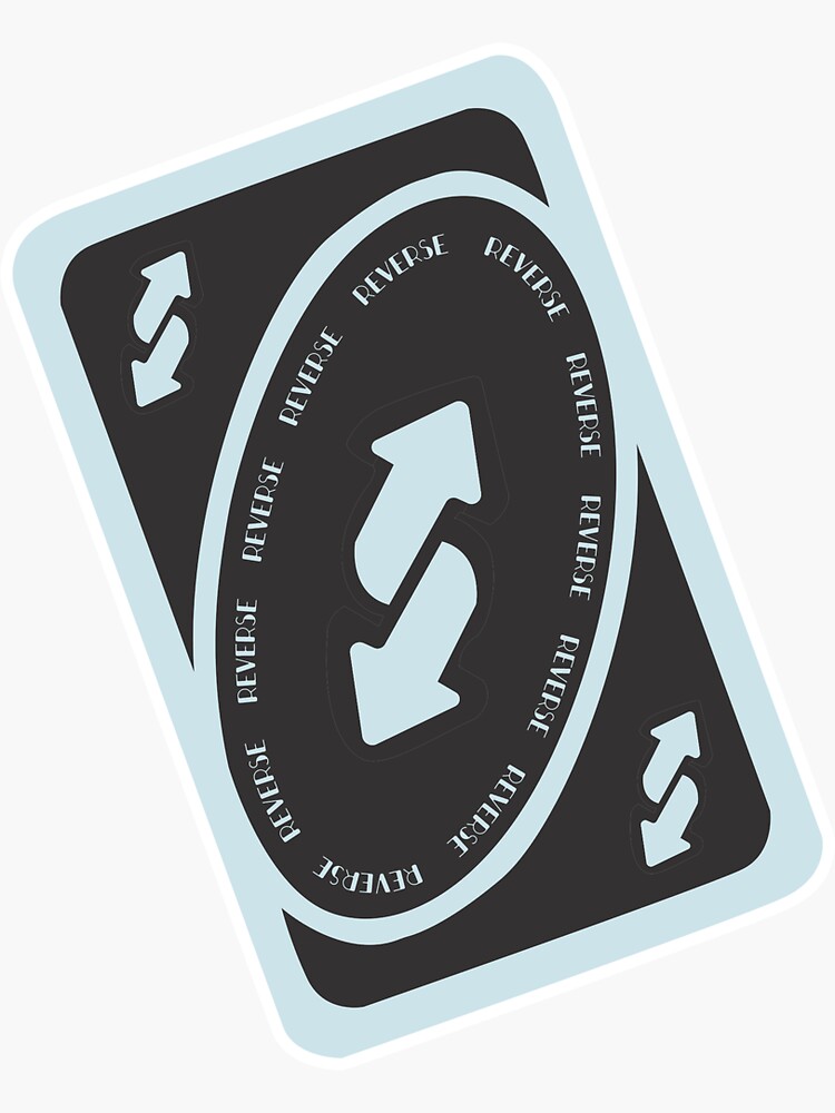 Blue Uno Reverse Card Sticker for Sale by SnotDesigns