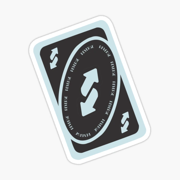 Uno Reverse Card Sticker for Sale by cherrybombrb