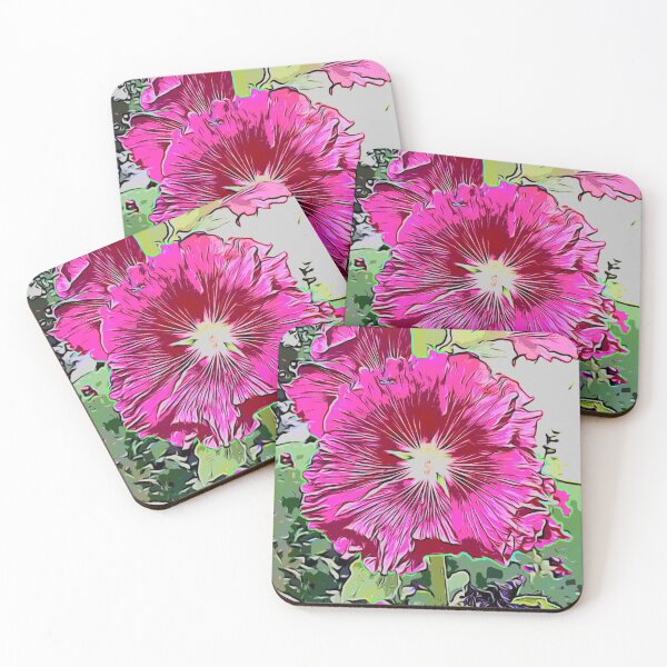 Item preview, Purple and pink mellow flower - hollyhock designed and sold by LittleAngy.