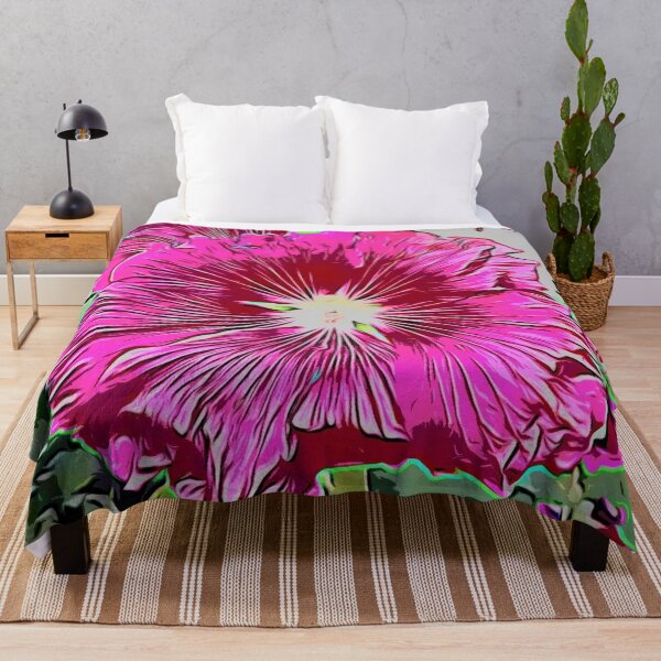 Item preview, Purple and pink mellow flower - hollyhock designed and sold by LittleAngy.