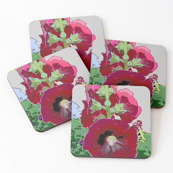 Item preview, Red and black mellow flower - hollyhock designed and sold by LittleAngy.