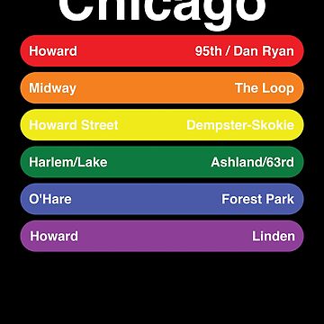 Vorschaubild zum Design Chicago Stolz Regenbogenfahne Farbe Metro Zuglinien LGBTQ von goodfriendkyle