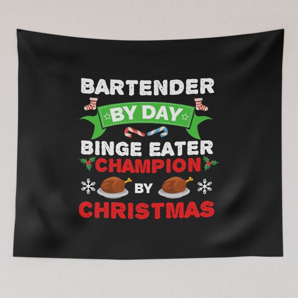 Item preview, Bartender by day Binge Eater by Christmas Xmas designed and sold by losttribe.