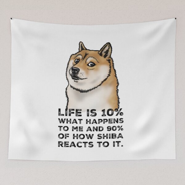 Aperçu de l'œuvre La vie est la façon dont Doge Shiba y réagit créée et vendue par NebulaDesigns86.