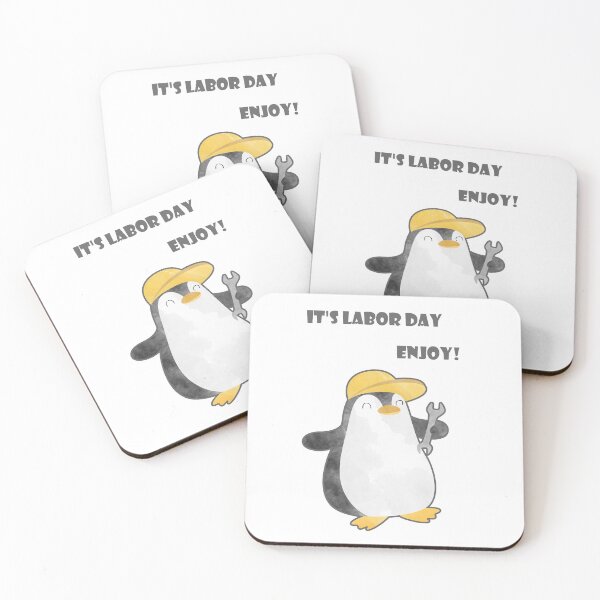 Item preview, It is Labor Day, enjoy! - Happy Penguin Mechanician - Dancing Worker designed and sold by thewishdesigns.