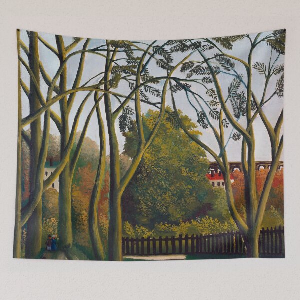 Item preview, Painting Art, Henri Rousseau, Impressionist Paintings Artwork, The Banks Of The Bièvre Near Bicêtre designed and sold by SasyJamArt.