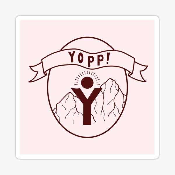 Pale Pink Yopp Logo Sticker