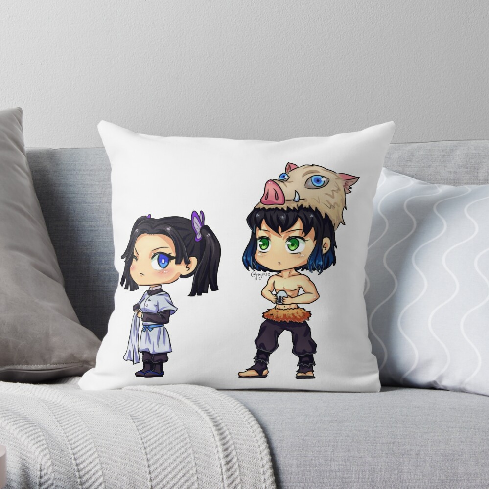 Inosuke X Aoi Fan Art Throw Pillow By Jeyrasz Redbubble