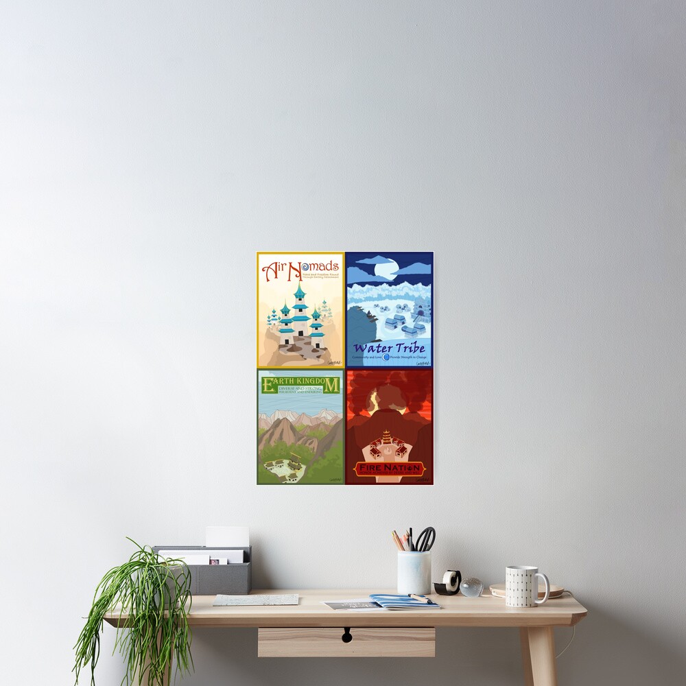 Four Avatar Nations Travel Poster Poster for Sale by cass-ketch