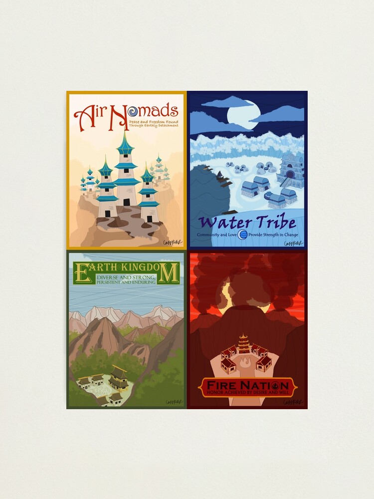 Four Avatar Nations Travel Poster Poster for Sale by cass-ketch