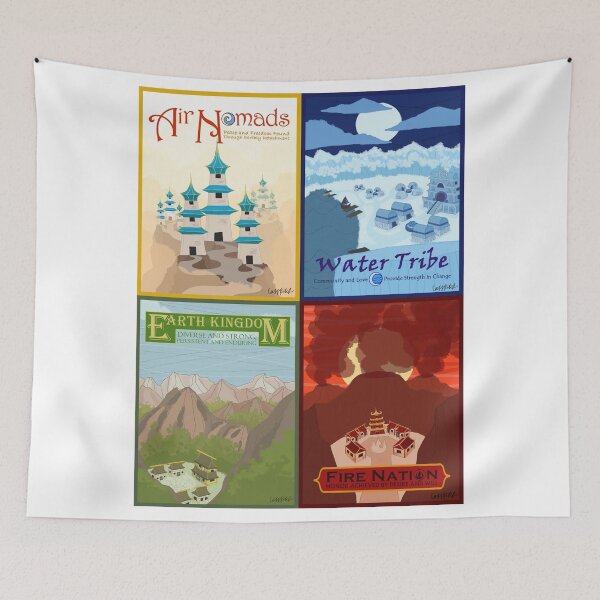 Item preview, Four Avatar Nations Travel Poster designed and sold by cass-ketch.