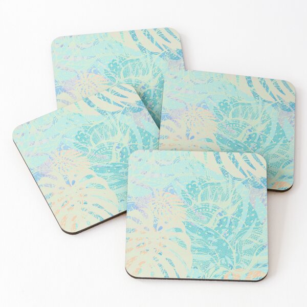 Item preview, Hand drawn watercolor pattern with  monstera leaves designed and sold by MandalaFlowerArt.