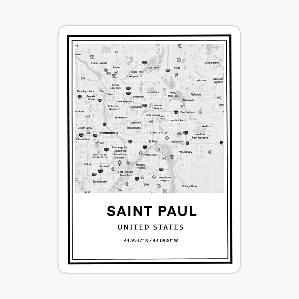 St. Paul, Minnesota City Skyline and Coordinates Art Board Print