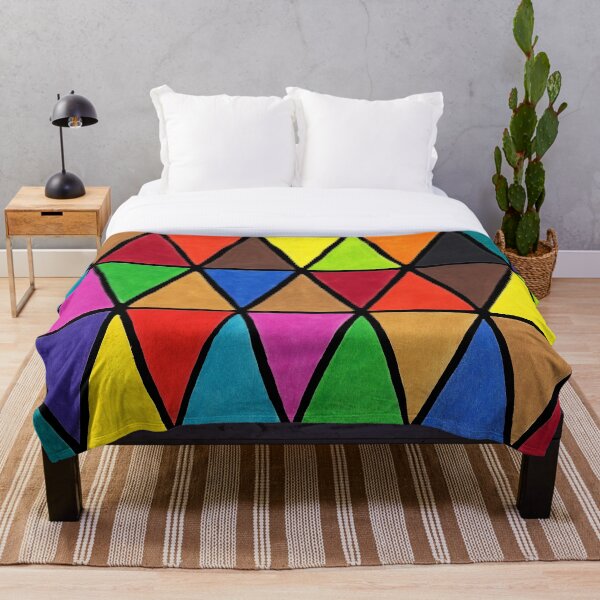 Item preview, Triángulos Arlequín Multicolores Sobre Negro designed and sold by Sally Cummings.