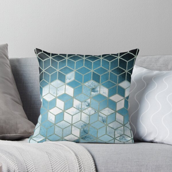 Vista previa del artículo con la obra «Shades Of Turquoise Blue Cubes Pattern», diseñado y vendido por Gypsy  Queen.