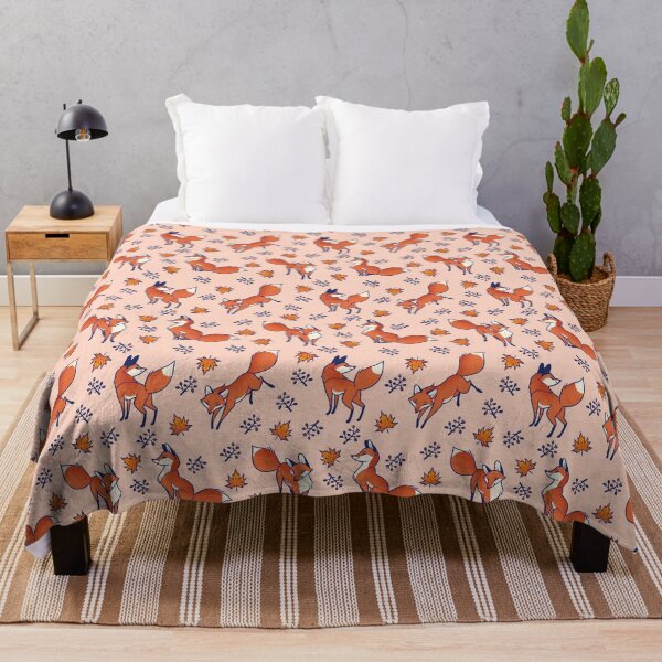 Red Foxes Throw Blanket