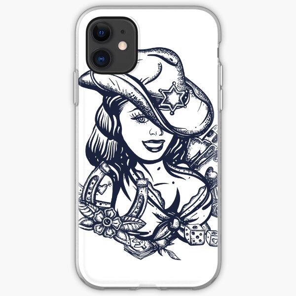 Cowboy girl tattoo iPhone Soft Case