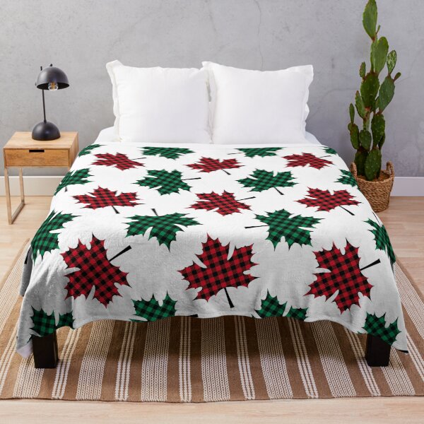 Item preview, Buffalo plaid maple leaves.  designed and sold by chempina-art.
